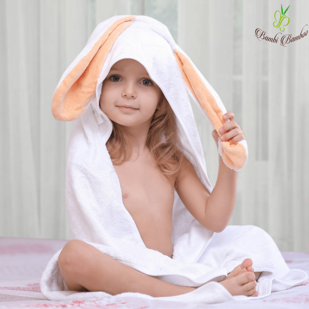 Bamboo Viscose Amber Bunny Hooded Towel & 2 Washcloths Bambi