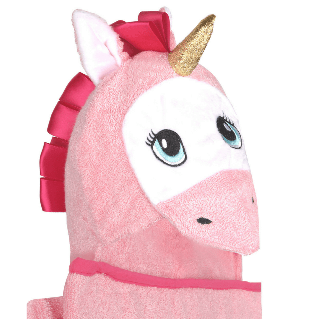 Bamboo Viscose Pink Unicorn Hooded Towel Bambi - Free