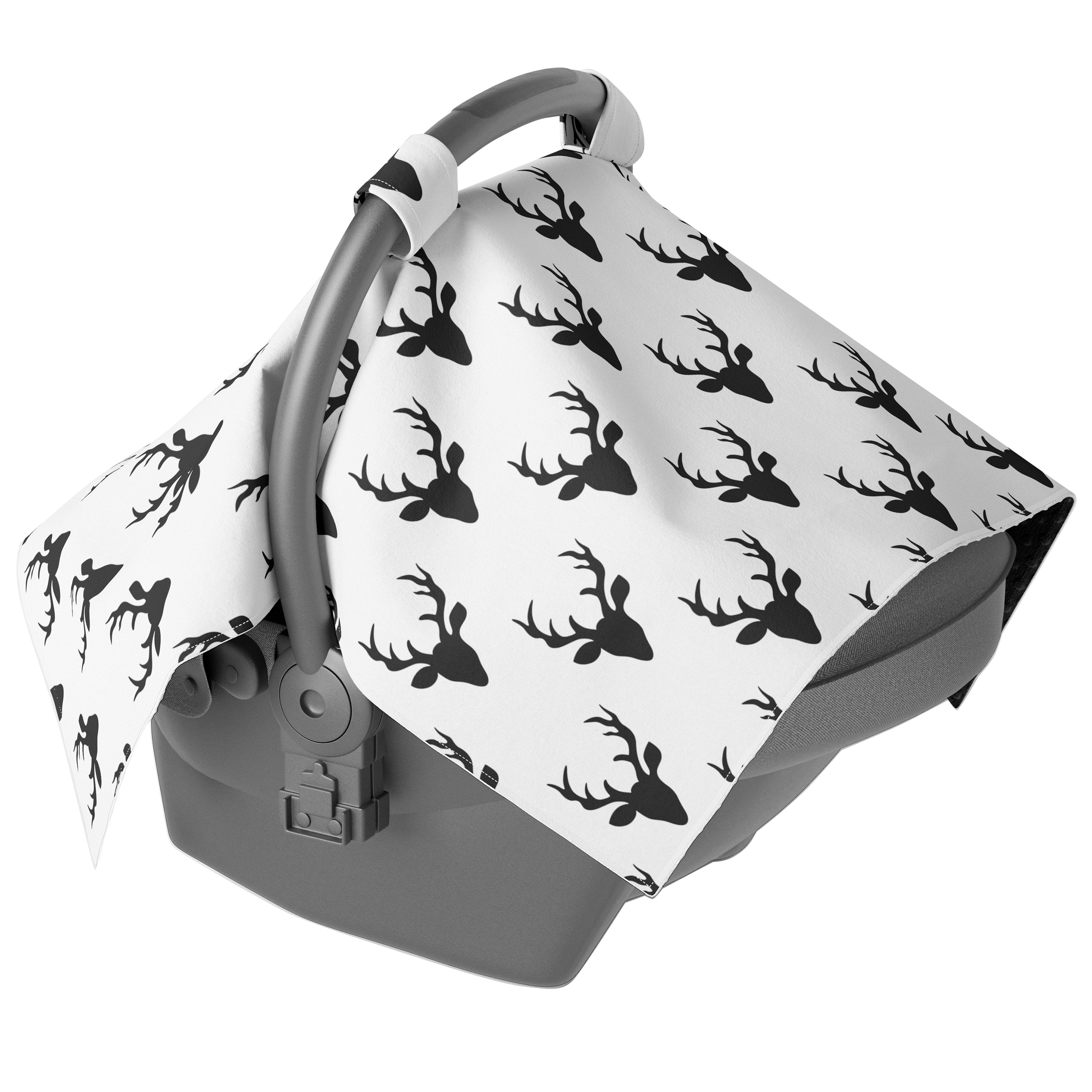 Black and White Buck Carseat Canopy JLIKA - Free Shipping