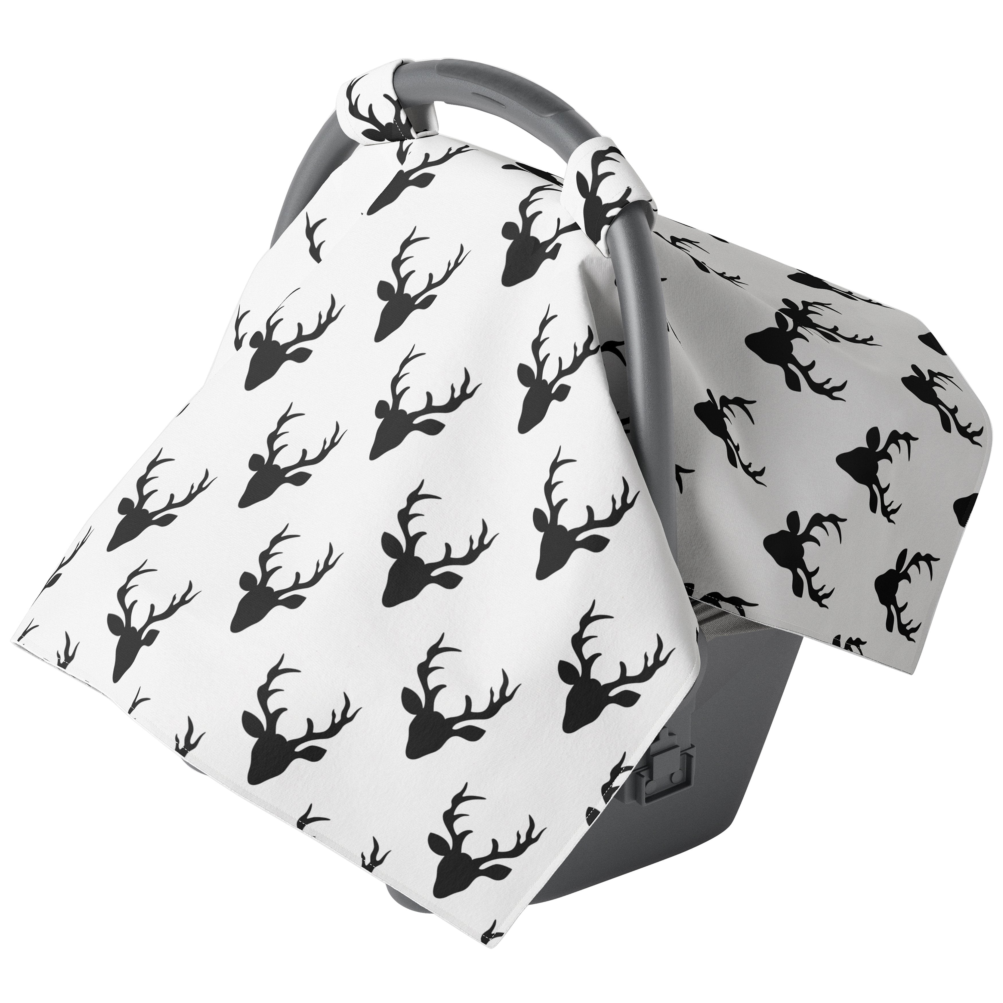 Black and White Buck Carseat Canopy JLIKA - Free Shipping