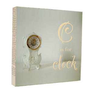 C is for Clock 5x5 Art Block by Michelle Ciarlo-Hayes mkc