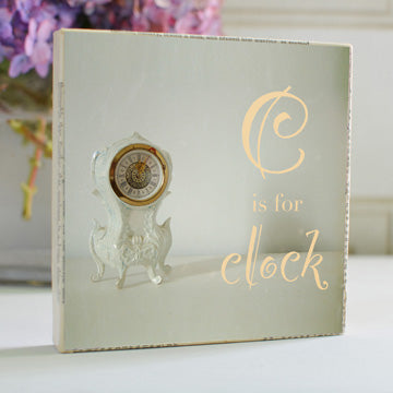 C is for Clock 5x5 Art Block by Michelle Ciarlo-Hayes mkc
