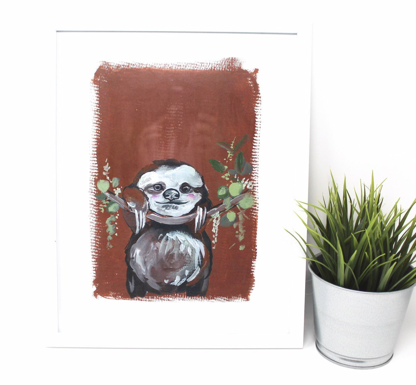 Chill Sloth Art Print 11x14 Animal Nursery Wall Decor Baby