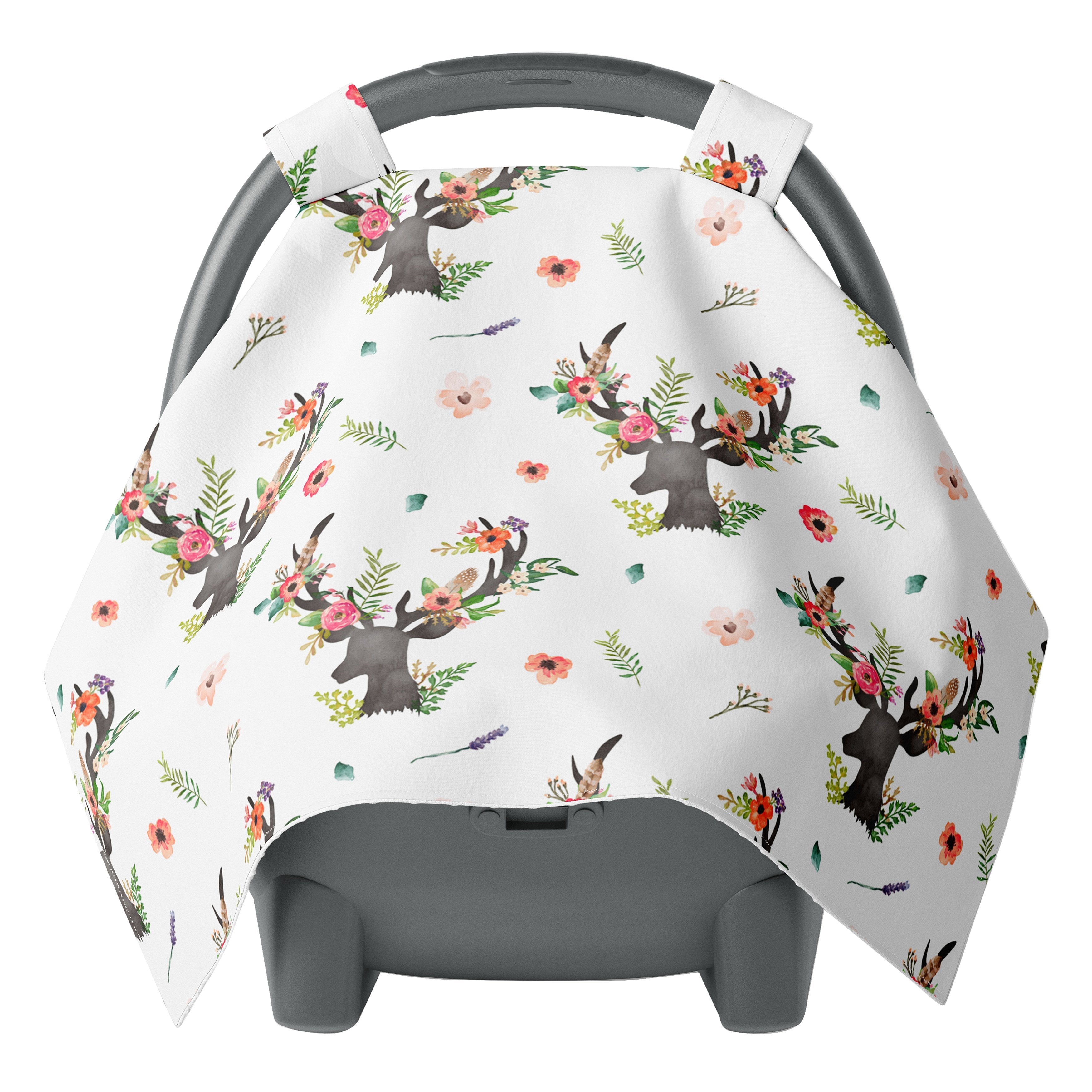 Floral Deer Carseat Canopy JLIKA - Free Shipping