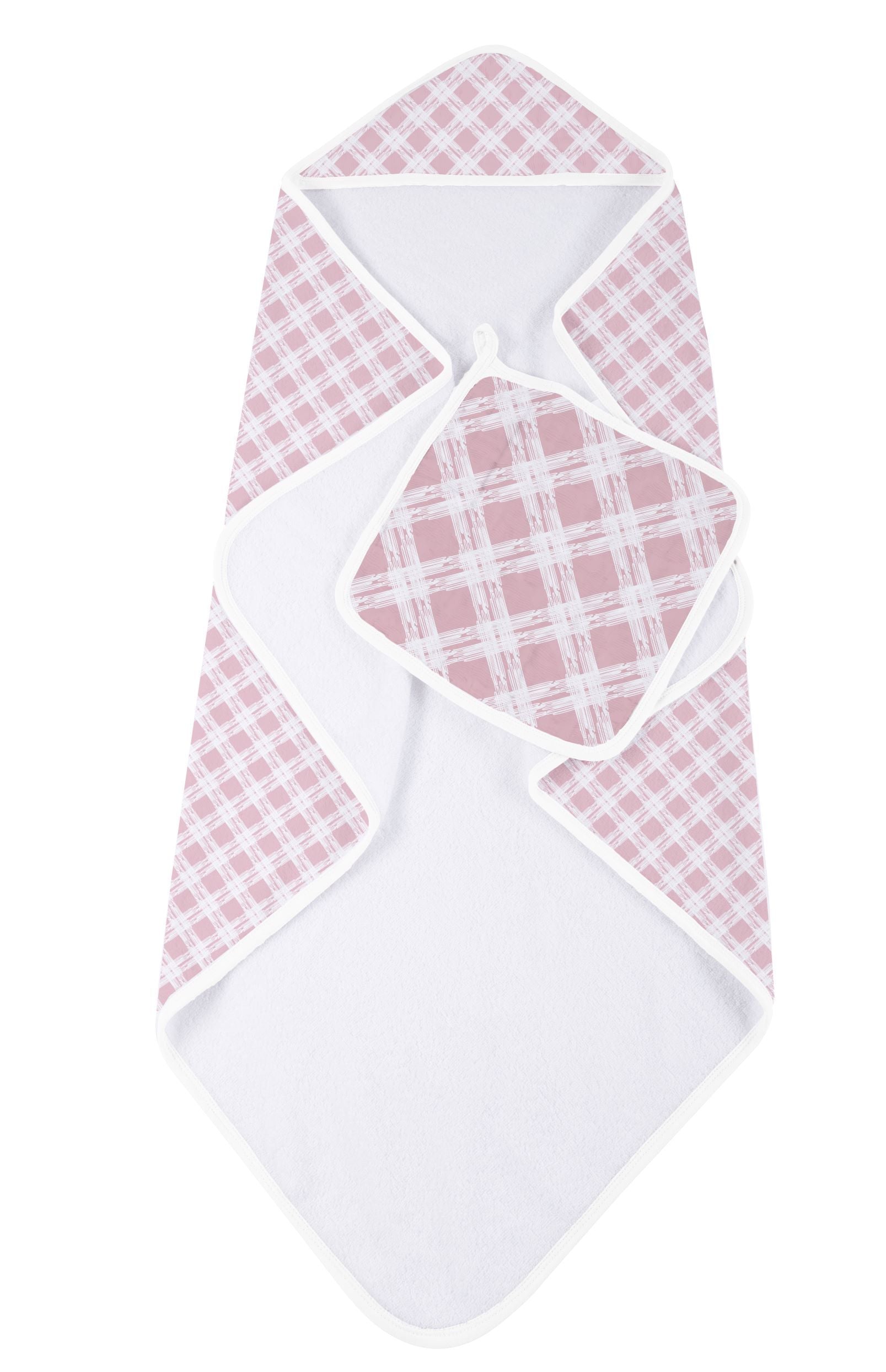 Newcastle Classics Pink Plaid Cotton Hooded Towel