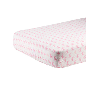 Pink Deer Cotton Muslin Crib Sheet Newcastle Classics - Free