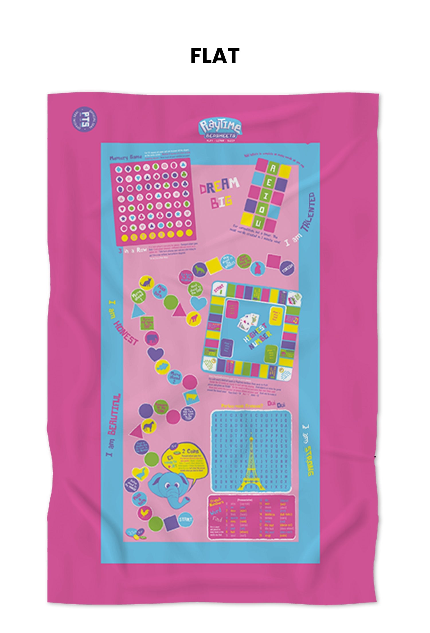 Playtime Bed Sheets - Pink Edventures - Free Shipping