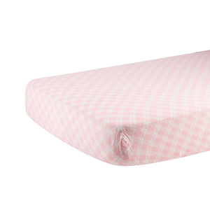 Primrose Pink Plaid Cotton Muslin Crib Sheet Newcastle