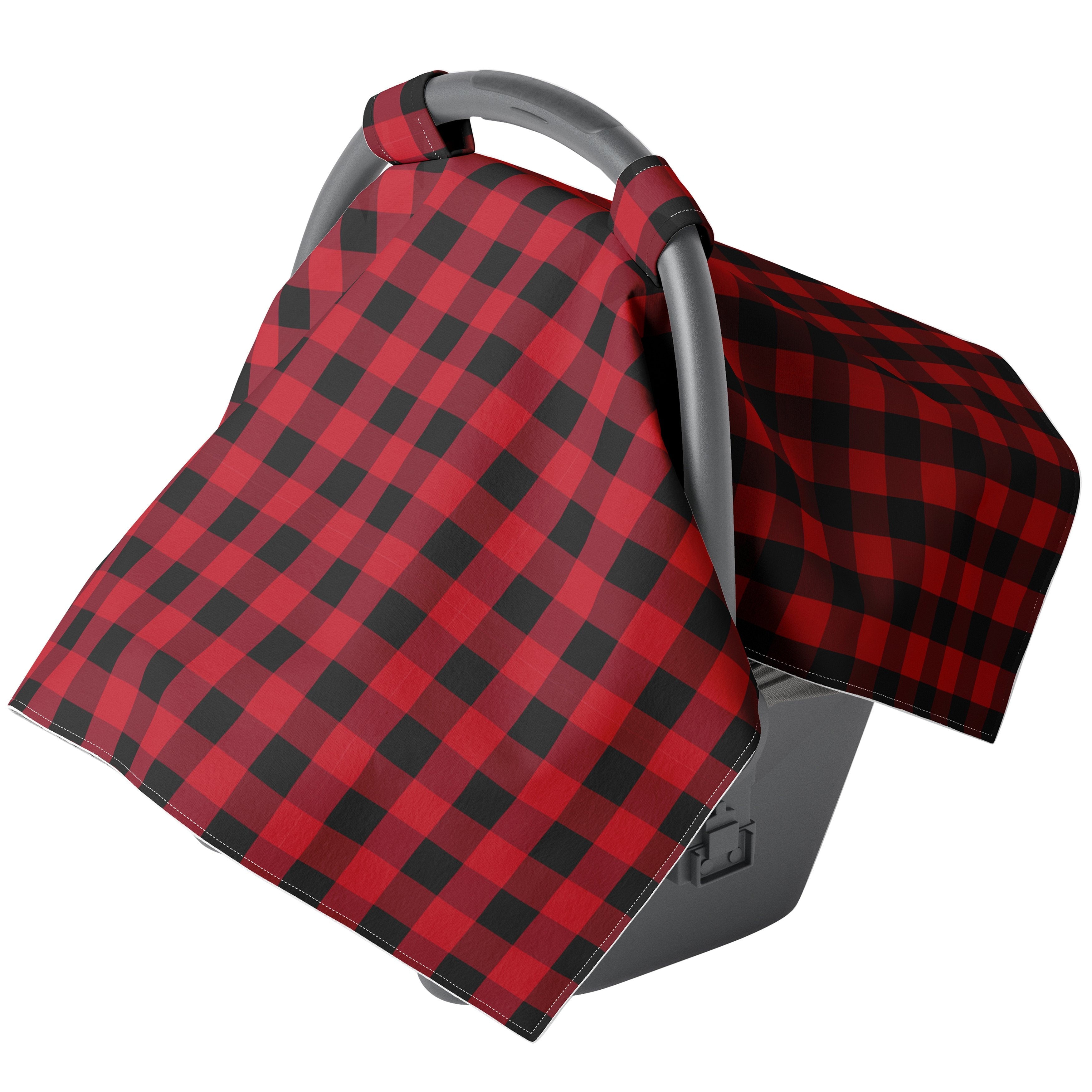 Red Plaid Carseat Canopy JLIKA - Free Shipping