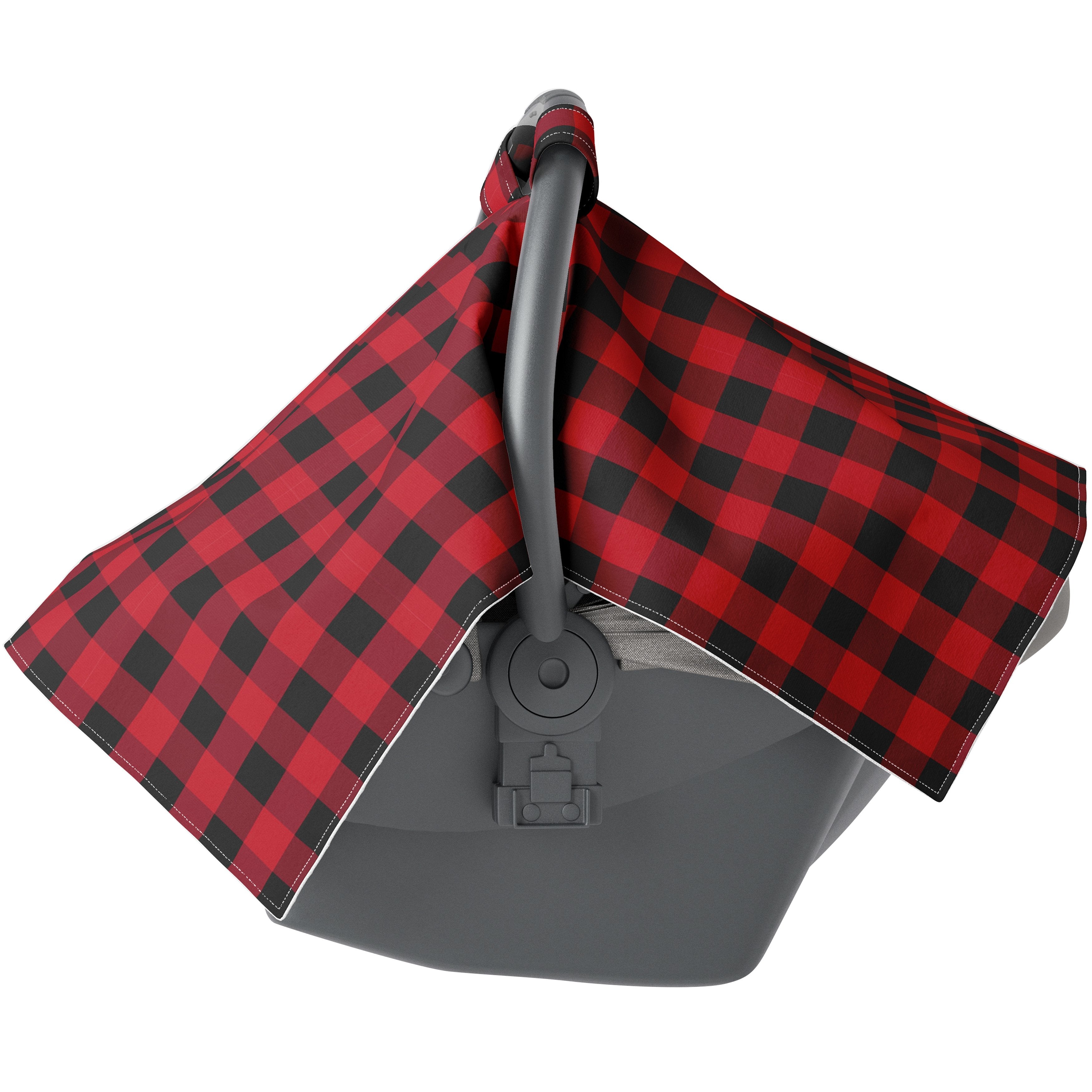 Red Plaid Carseat Canopy JLIKA - Free Shipping
